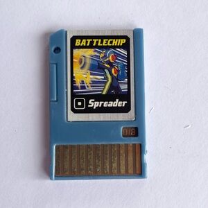 Mega Man Spreader Battle Chip Blue Gaming Vintage
